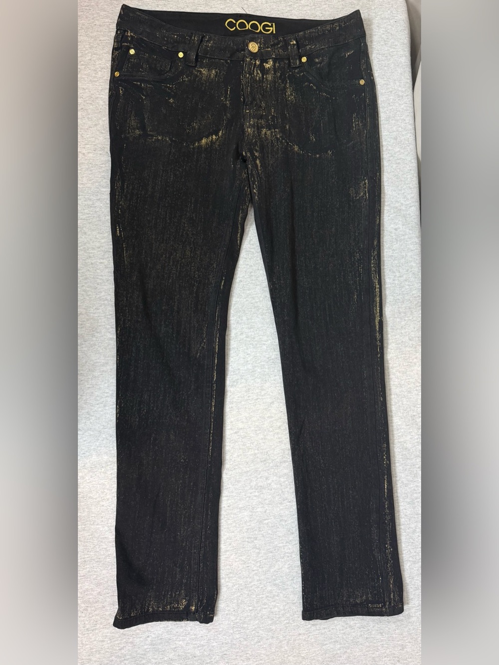 Coogi Gold Splatter Jeggings -‎ Black - 30” Inseam